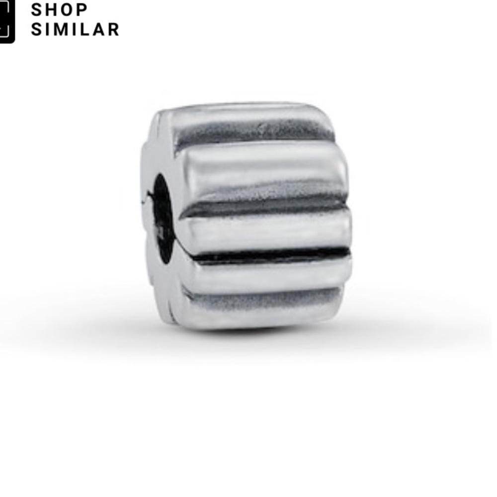 Pandora Sterling Silver Ribbed Clip Charm
